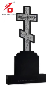 Black Granite Rose Monument på korset