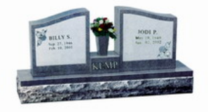 Kina Xingyan - Double Granite Tombstone (inklusive blomsterdekoration)