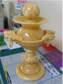 Kina Xingyan Mihuang Stone Feng Shui Ball Fountain skulptur
