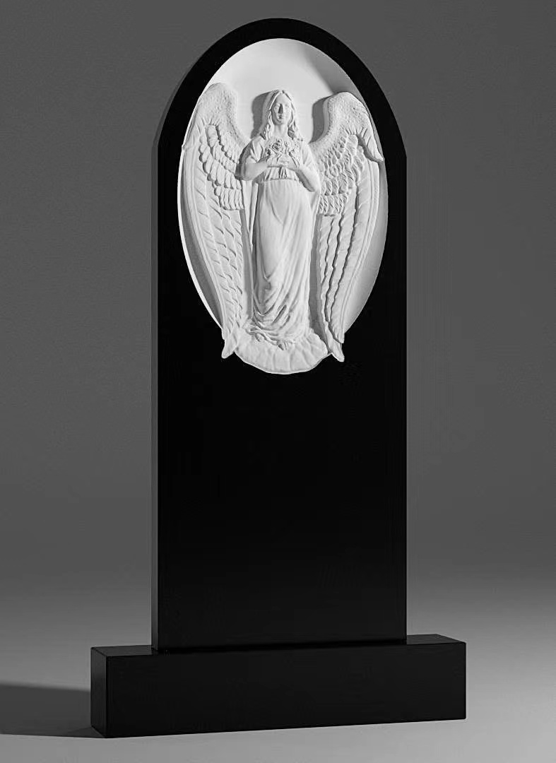 Kinesisk Xingyan Russisk Style Angel Relief Arched Tombstone