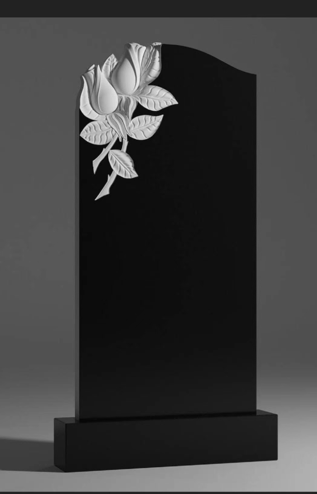 Kinesisk Xingyan russisk stil Rose Relief Black Granite Tombstone