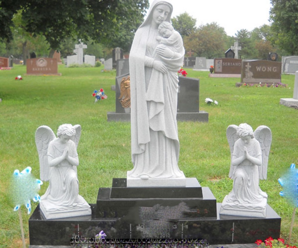 Madonna Holding Child og Praying Angel Combination Monument
