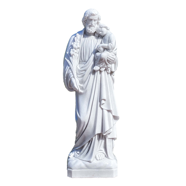 Marmor Saint Joseph med baby statue