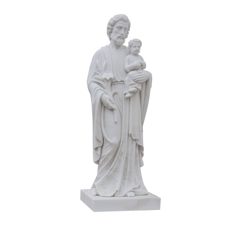 Saint Joseph Med Baby Marmor Statue