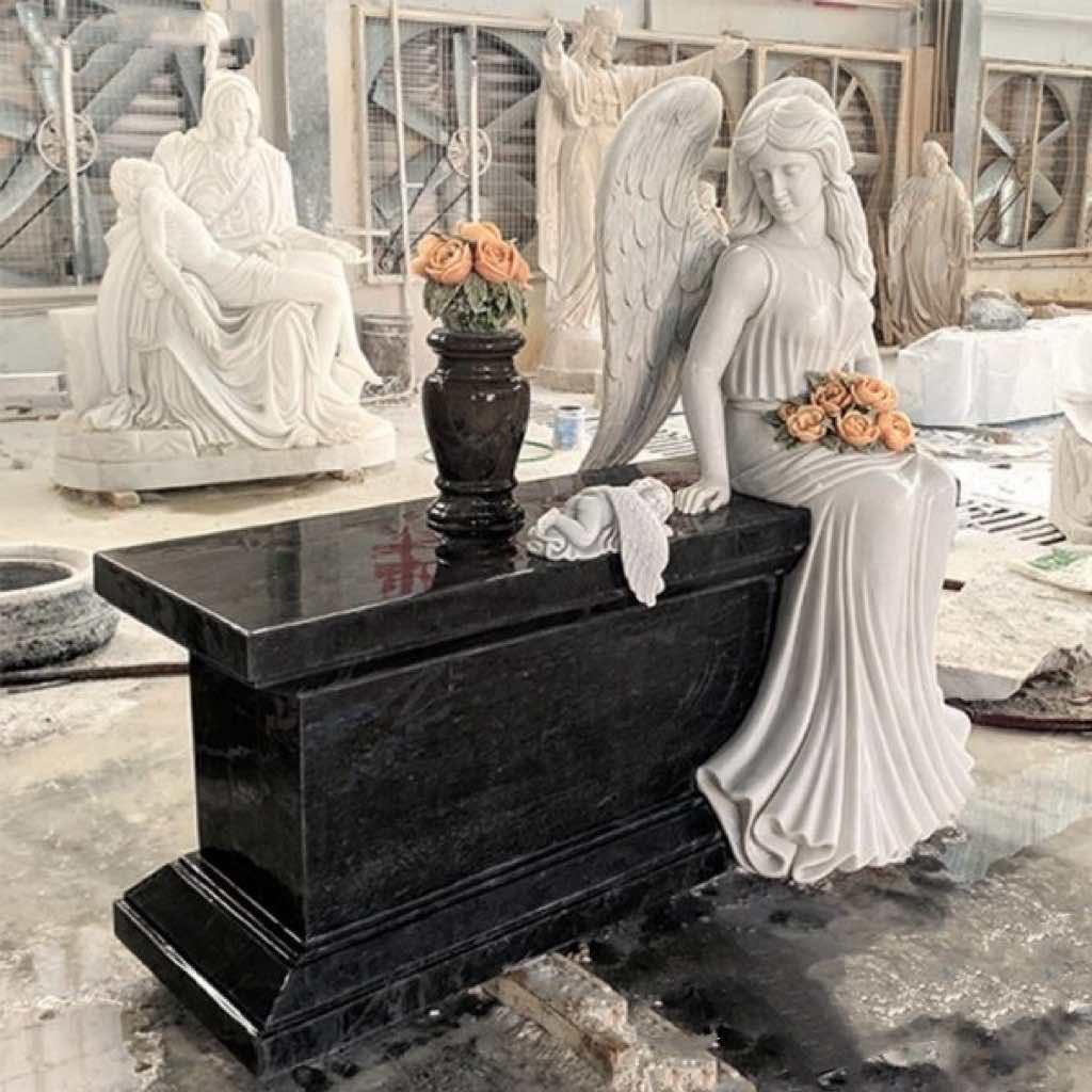 Xingyan Angel Guardian Marble Tombstone