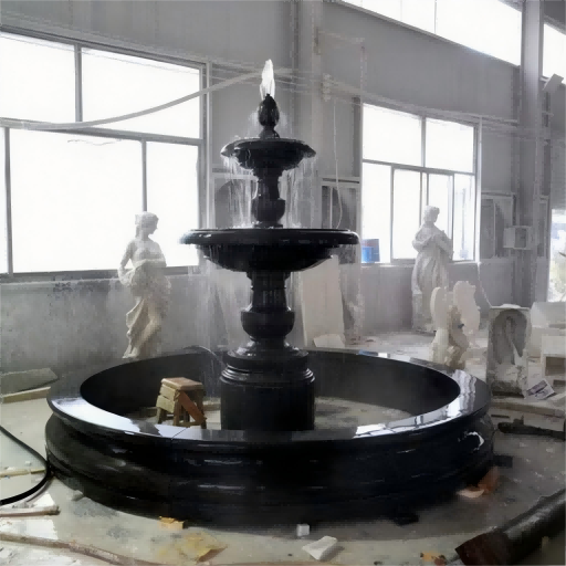 Xingyan Tilpasset dobbeltlag sort sten Fountain Garden Landskab Flydende vandpynt